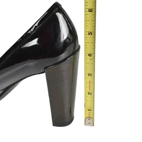 Kenneth Cole Black Patent Leather Heels Penny Loafers Size  8.5 - Picture 4 of 13